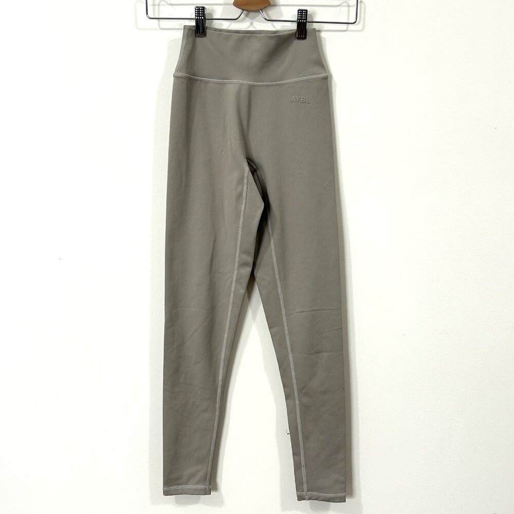 AYBL BEAYBL Gray Greige Stretch Leggings XS Soft High Rise Activewear Yoga Gym